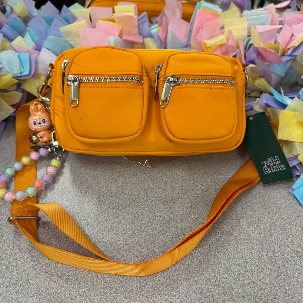 Wild Fable Rich Marigold  Crossbody Bag with  Monster Bag Charm